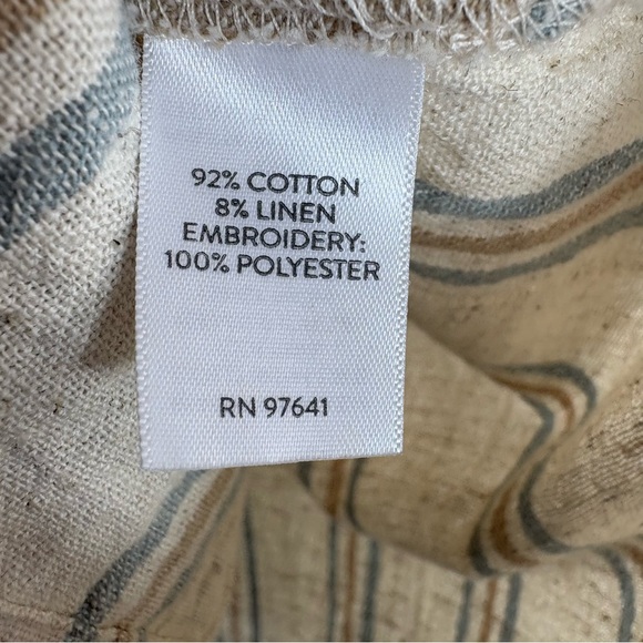 PURE JILL Striped Embroidered Tunic in Beige / Cream Size M — SUPER BOHO VIBES! - Picture 6 of 6